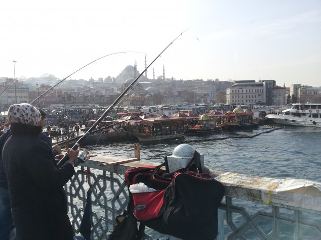 View of the Old City from Galata Bridge